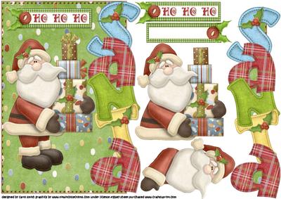 Ho Ho Ho Santa Over the Edge Topper