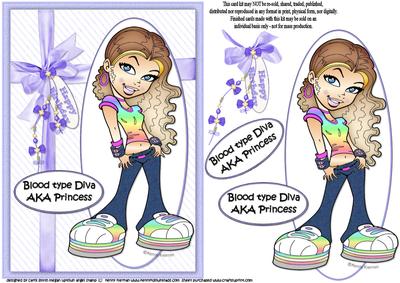 Teen Diva and Her Blood Type Quick Card