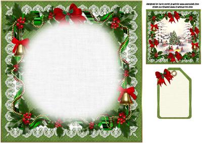 8x8 Vintage Christmas Around the Village Tree Insert Plate