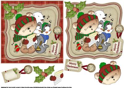 Ted's Xmas Choir Country Style Quick Card