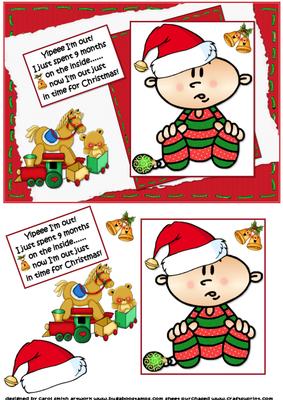 Yippe I'm Out New Christmas Baby Quick Card