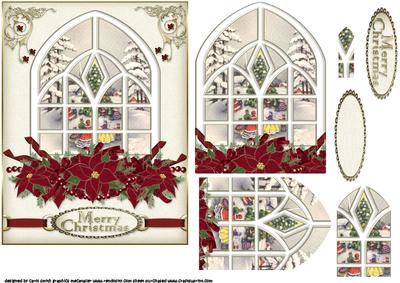 Vintage Christmas Through the Window Shaped Pyramid