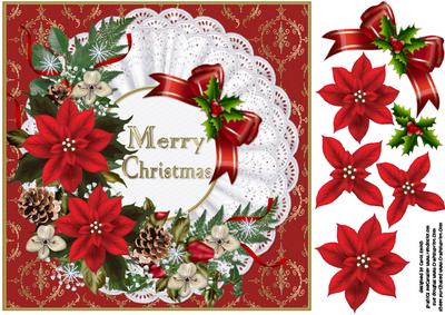 8x8 Merry Christmas Flowers