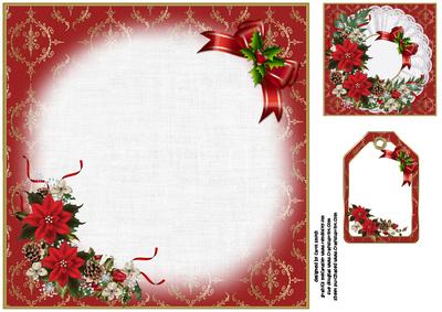 8x8 Merry Christmas Flowers Insert Plate