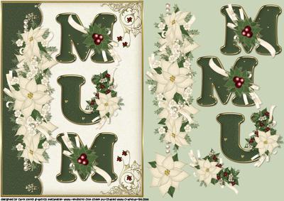 Christmas Mum Green and Cream