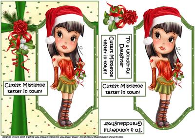 Cutest Mistletoe Tester Daughter Quick Card