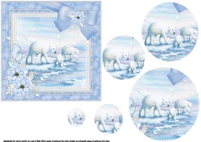Iced Blue Polar Bears Christmas