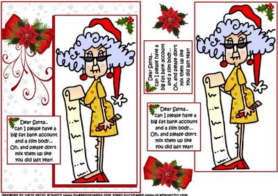 Stella Writes Her Letter to Santa Quick Card