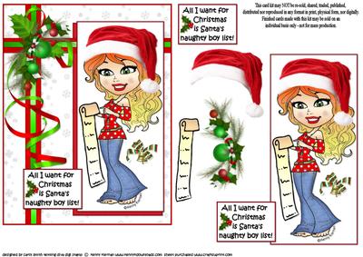 Teen Diva Christmas Quick Card