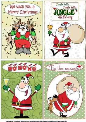 Four Santa Themed Christmas Toppers