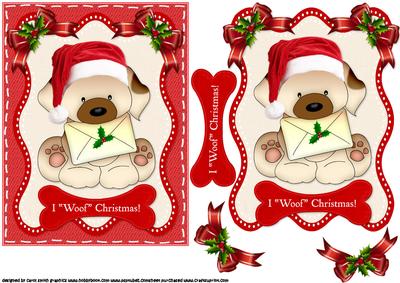 Doggy Christmas Wishes Quick Card