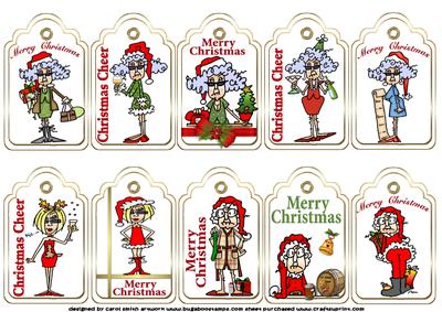 Set of 10 Stella and Friends Christmas Tags