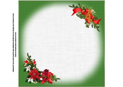 8x8 Christmas Flowers and Gift Green Insert Plate