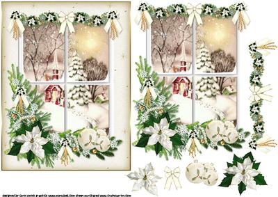 Vintage Christmas Through the Snowy Window