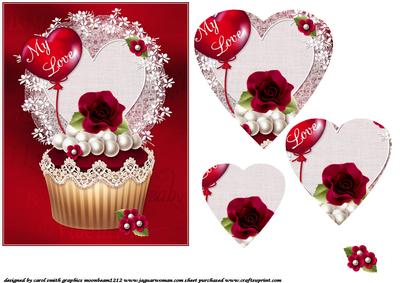 My Love Cupcake Valentine Pyramid