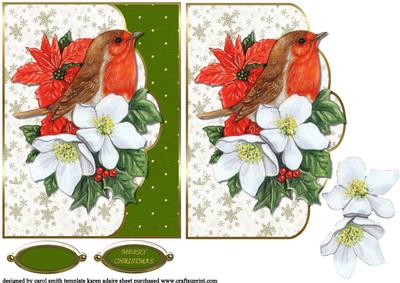 The Christmas Robin Faux Envelope Quick Card