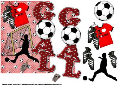 I Love Soccer Over the Edge Red