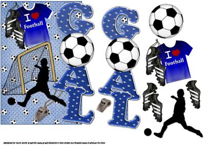 I Love Football Overthe Edge Blue