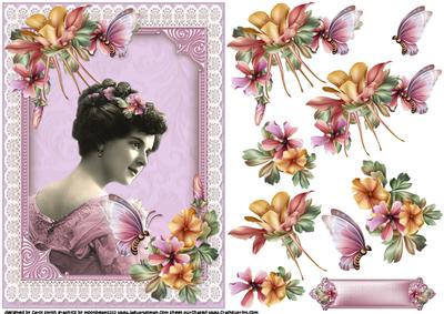 Vintage Lady with Flowers