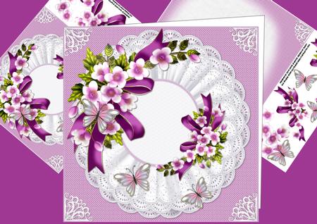 8x8 Flowers on Triple Frill Mat