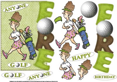 Golfing Lady Over the Edge