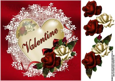 8x8 Fancy Lace Frame with Beautiful Roses Valentine