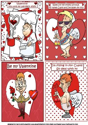 Selection of Four Funny Valentine Toppers
