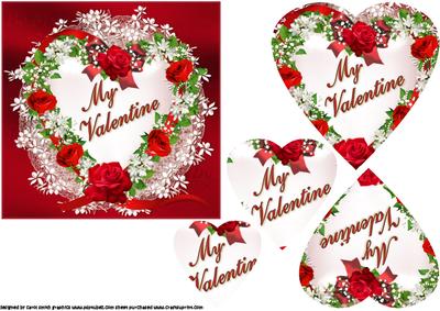 My Valentine Ribbon Heart with Roses Pyramid