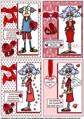 Selection of Four Stella Themed Valentine Toppers
