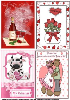 Selection of Four Toppers for Valentines Day
