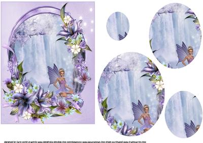 Flowers and Butterflies by the Waterfall Pyramid