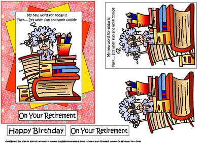 Stella Has a New Word Retirement/birthday Quick Card