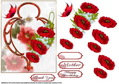 Poppies in Art Deco Frame