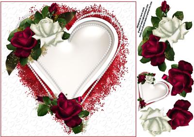 8x8 Satin and Pearl Heart