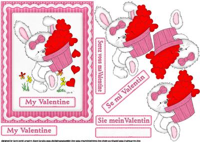 Bunny Be My Valentine in Four Languages