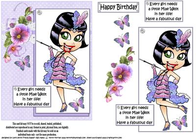 Frieda Flapper and Mea West Quick Card