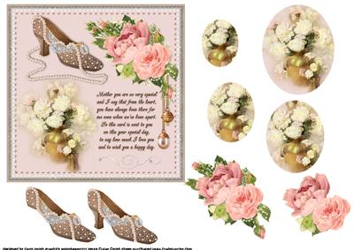 Vintage Roses and Shoe with Verse for Mother