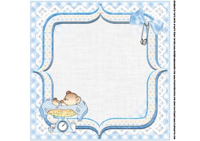 8x8 Cute Baby Boy Weighs in Mini Kit Insert Plate