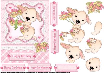 Hoppy Birthday Mum Pink
