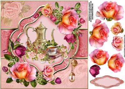 8x8 Afternoon Tea with Roses
