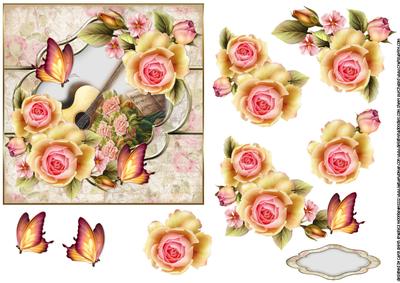 Roses Butterflies and Music Shabby Chic