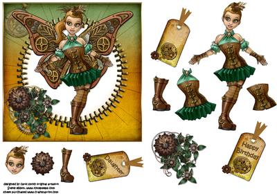 Ickle Steampunk Fairy Green