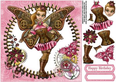 8x8 Ickle Steampunk Fairy Pink