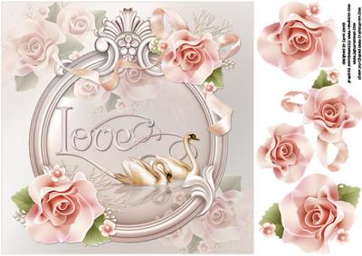 8x8 the Love Swans Wedding or Anniversary
