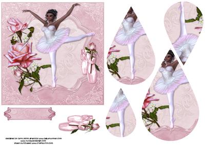 The Ballet Dancer with Roses Teardrop Pyramid