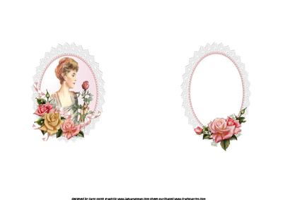 Elegant Vintage Lady with Edwardian Roses Pyramid Insert