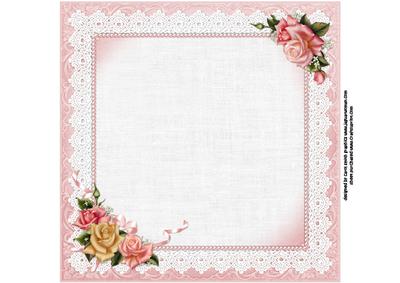 8x8 Elegant Vintage Lady and Edwardian Roses Mini Kit Insert