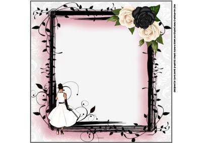 8x8 Black and White Fashionista with Roses Mini Kit Insert