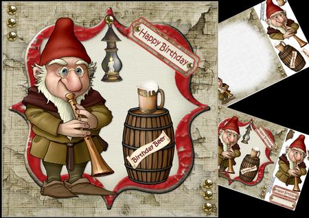 8x8 Birthday Beer Piper Gnome Mini Kit
