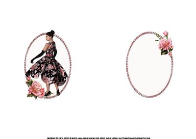 Lady of Fashion with Roses Insert